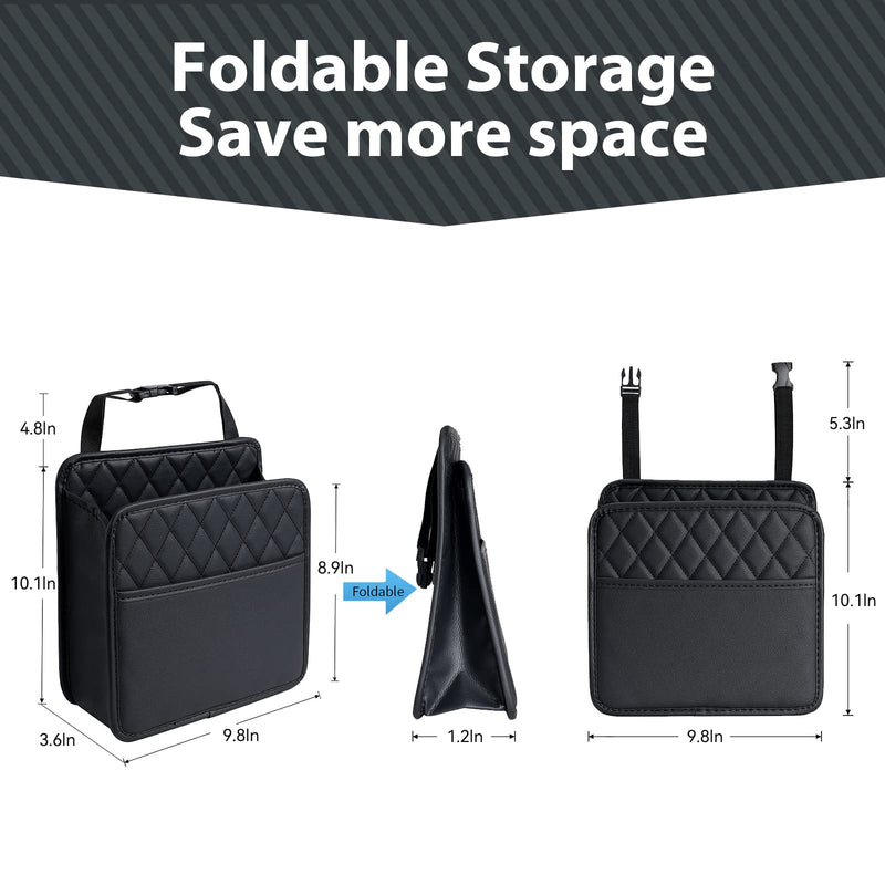 Car Seat Back Hanging Bag Car Document Holder Multi-Pocket Bottle Bag Storage Box Organizer Travel Tidy Pouch Pocket Kids Black A
