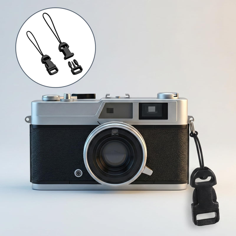 20Pcs Quick Release Camera Strap, Black QD Loops Connector Adapter Camera Quick Release Lanyard Clip Compatible for All Compact Digital Cameras Binoculars Drone Remote Control and USB Stick