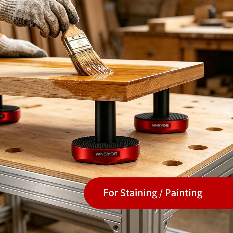 Bench Dog Pucks for MFT Table (4 Pack), Fits 3/4" Dog Hole for Woodworking, Heavy Duty Aluminium with Double Sided Anti Slip Pads, Woodworking Kit for Most Medium Sized Panels Bench Dog Pucks