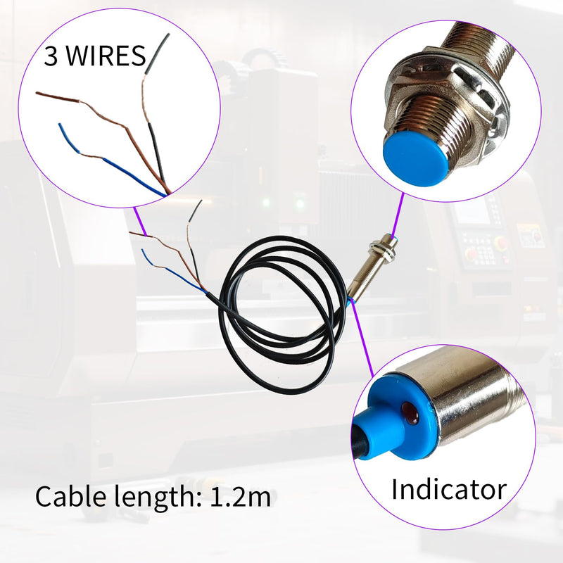 Hall Effect Proximity Sensor, NPN NO, Magnetic Proximity Switch, Normally Open, NJK-5002C, 3 Wires, DC 6-36V, 5 Pcs