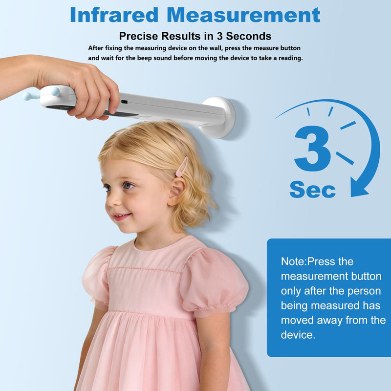 Portable Height Measurement Tool for Kids and Adults with 3-Second Quick Measurement(240cm/94.5in), Handheld Cordless Infrared Height Measurement for Wall with Two Measurement Units(Feet/M)