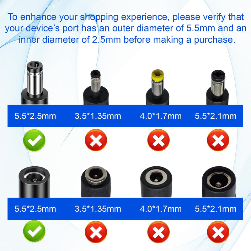 3 PCS 1 to 2 Way DC Power Splitter, 5.5mm x 2.5mm 12V/24V Volt Power Splitter 1 Female to 2 Male for CCTV Surveillance Cameras LED Strips
