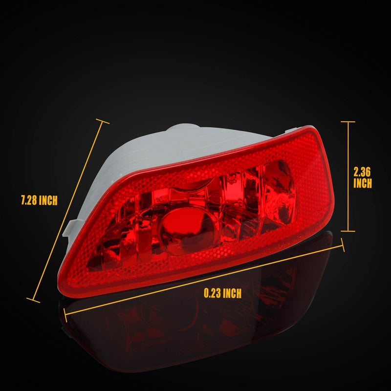 HERCOO Bumper Reflector Lights Lens Rear Right Fog Lamp Cover Compatible with Jeep Compass Grand Cherokee 2011 to 2017, Dodge Journey 2012 to 2018, Pack of 2