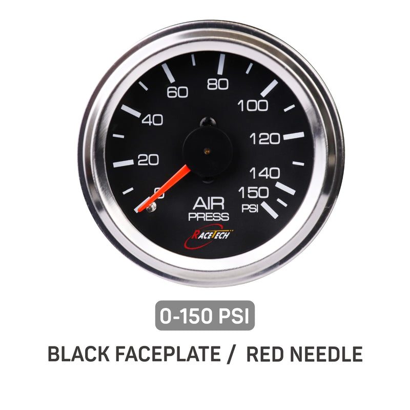 52mm 2-1/16" Mechanical Air Bag Suspension Pressure Gauge Air Suspension Gauge 0~150 PSI 1/8NPT Black Dial Chrome Rim for Air Ride Suspension Systems