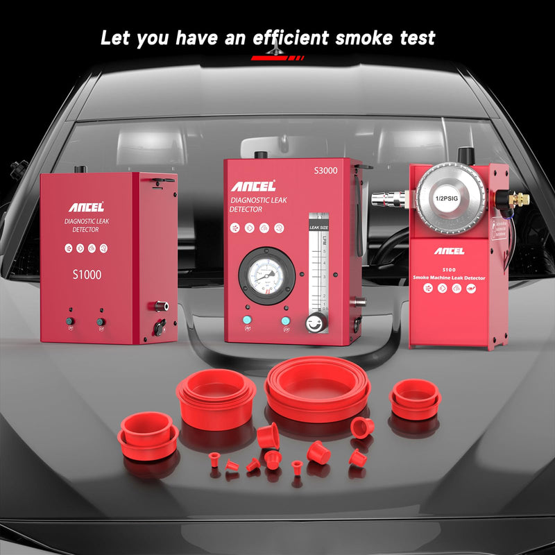 ANCEL Automotive Red Cap Plugs Kit 23 Piece Set Suitable for Smoke Leakage Test and Various Automotive Pipeline Openings Fits for ANCEL S100, S200, S300, S1000, S2000, S3000 Automotive Smoke Machine