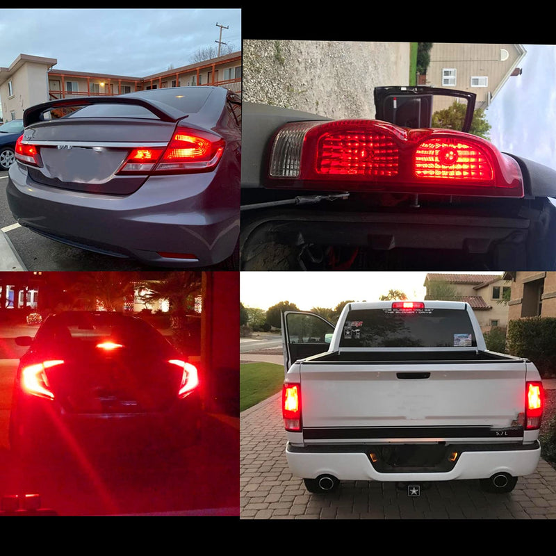 Alla Lighting Upgraded T20 7440 7443 Strobe LED Brake Stop or Back-up Reverse Lights Bulbs, 6000K Xenon White, 7441 W21W 7440LL 7443LL Flashing Lamps Replacement