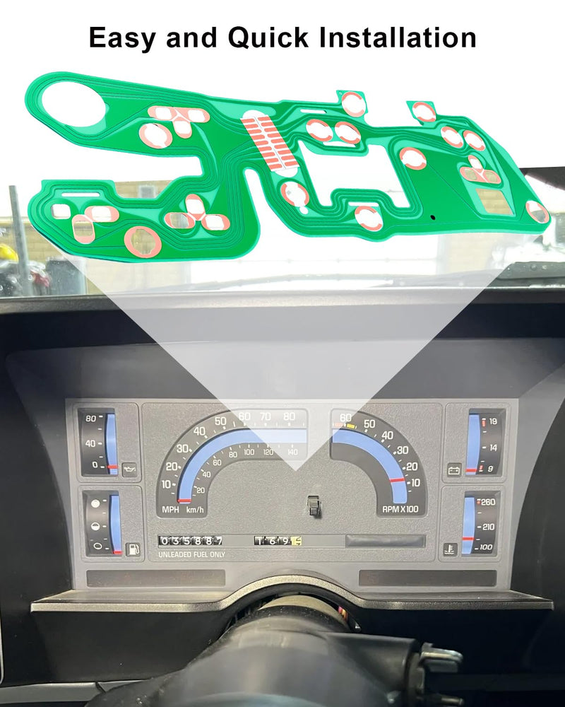Instrument Cluster Printed Circuit Fit for Chevy Blazer C10 C15 C20 K10 K20 R10 R20 1981-1987 Replace 25044897, with Gauges Without Tachometer