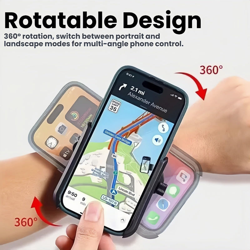 Rotatable Wrist Phone Holder for Running, Universal Forearm Armband Workout Mount for Outdoor Sports