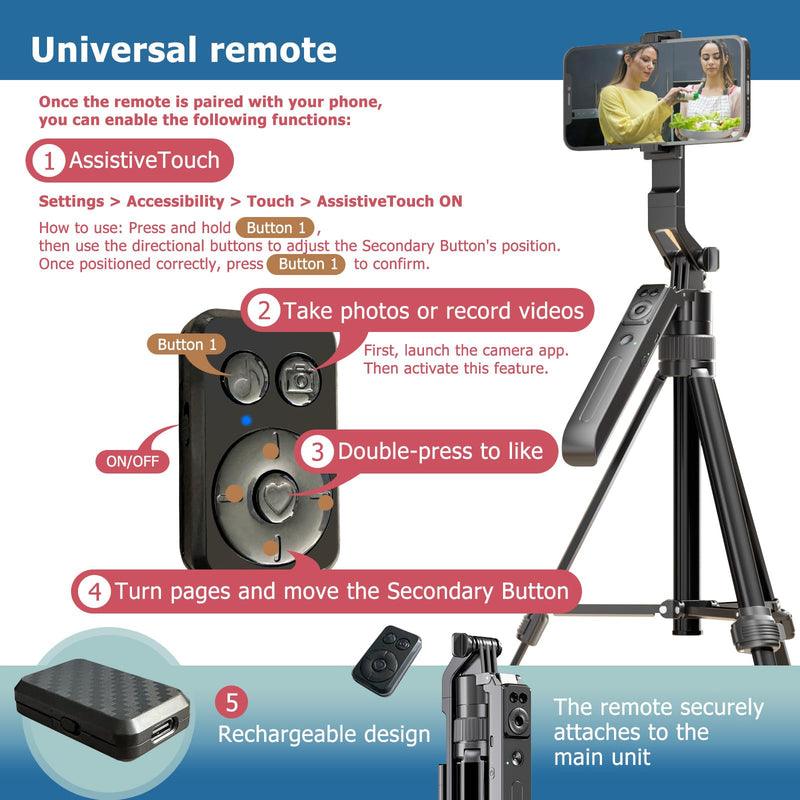 Auto Face Tracking Tripod Vlogging Kit for iPhone and Android Phone with Dual Lights/Dual Wireless Microphone/Multi-Function Remote,Expandable YouTube Starter Kit Content Creator Essentials