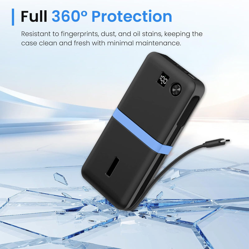 Case Cover for Anker 20000mAh 87W A1383,Silicone Protective Cover with Shockproof Bumper,Dust Resistant,Washable Non-Slip Skin,Charge-Through Cutout,Black Black