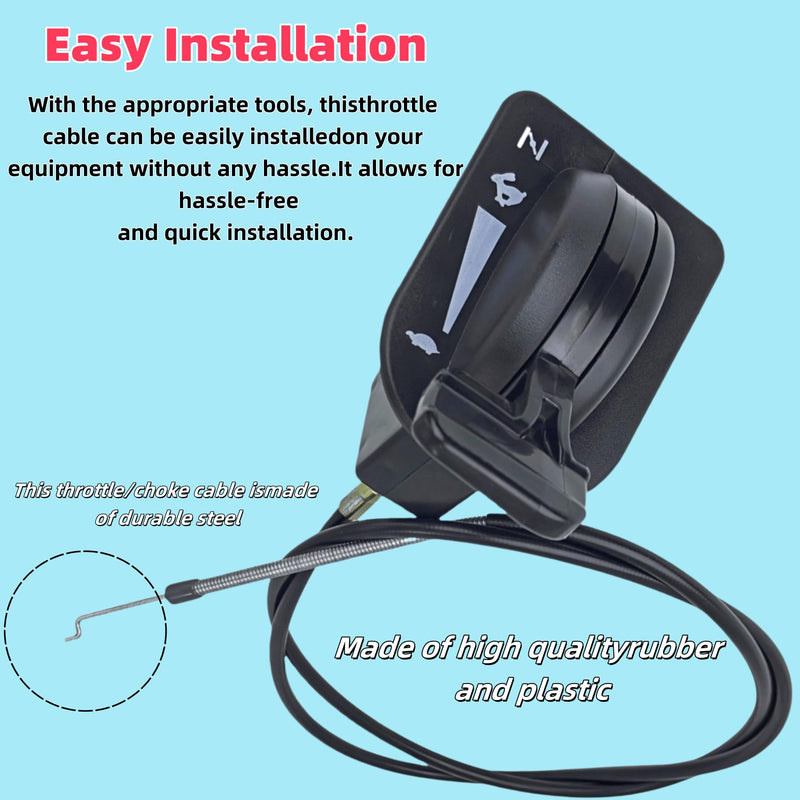 New Upgraded 51" Throttle Choke Cable Replacement for Cub Cadet ZT1/ZT2/ZTS Series (746p06891) | Compatible with ZT1-42/46/50/54, ZT2-60, ZTS1-42/46/50, ZTS2-50/54/60 | Fits KH-FAB Lawn Mowers