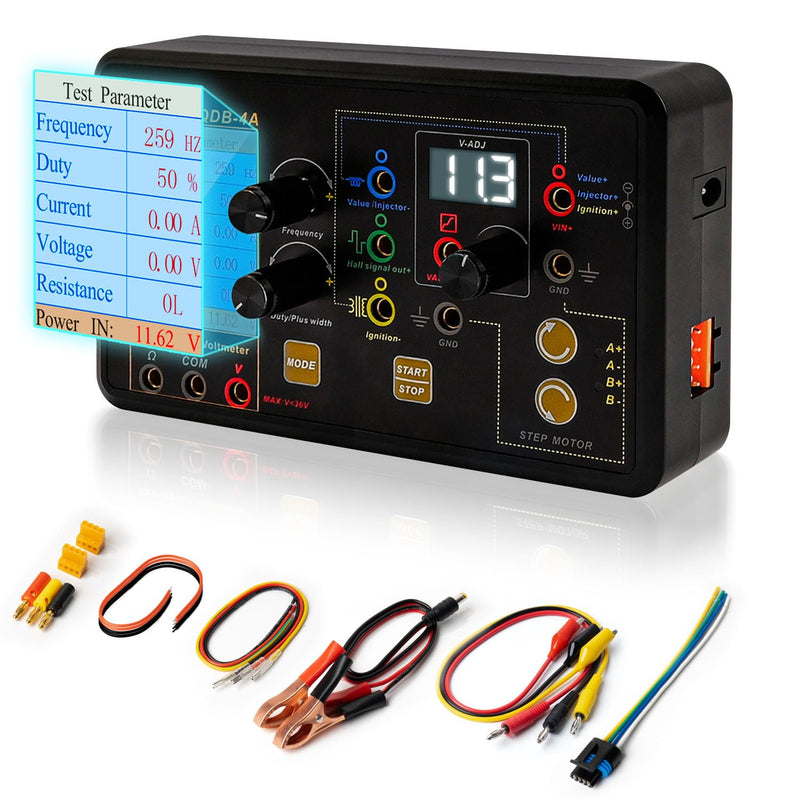  [AUSTRALIA] - QDB-4A Ignition Coil Tester, Automobile Actuator Drive Detector, Drive Fault Tester for Test Including Injector Solenoid Valves Idle Stepping Instrument Urea Pump Motors Driver Treasure