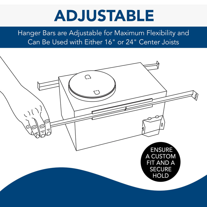 Broan-NuTone MHB4 Hanger Bar Set for InVent Series Bath Exhaust Fans, Silver, Steel, 4 Pieces
