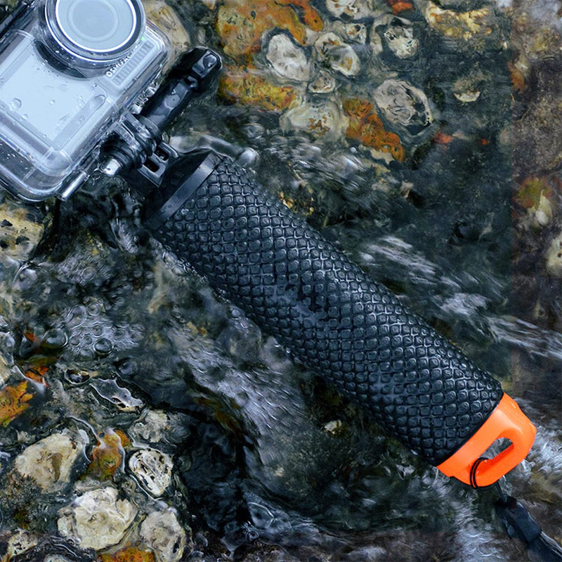Handler Floating Hand Grip, Underwater Hand Stick Monopod Pole Compatible with DJI OSMO Action Cameras and Other Sports Camera, Orange Orange Hand Grip