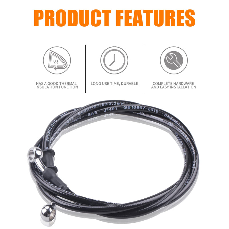 Motorcycle Hydraulic Brake or Clutch Line Hose for Motorcycle Dirt Bike ATV Moped Scooter,etc.Banjo Bolt 2PCS(Length 1.5m/4.92ft)