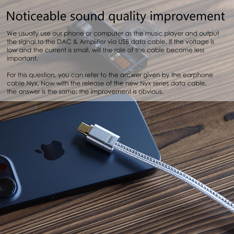 DD ddHiFi TC09S USB C Male to USB C Male OTG Data Cable, for Connecting Your Type C Devices (Phone or Computer) with DAC & Amplifier, 10cm Length