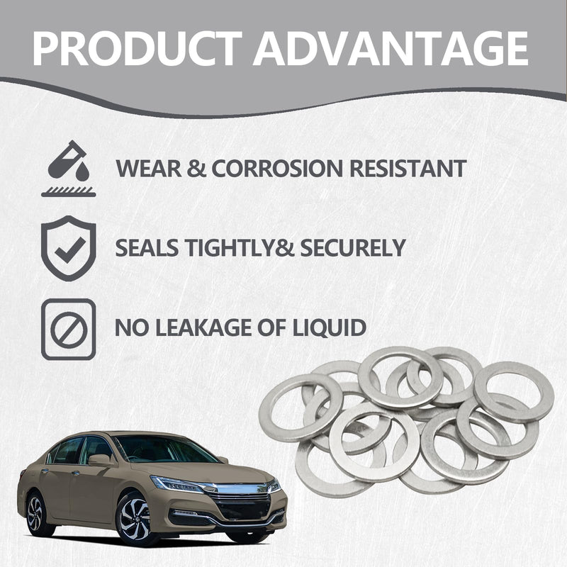 6pcs Transmission Fluid & 6pcs Rear Differential Oil Drain Plug Washer Gasket Seal - 20mm+18mm Replacement for Honda Acura Civic Accord Odyssey CRV Pilot Fit, OEM PN Part# 94109-2000 & 90471-PX4-000