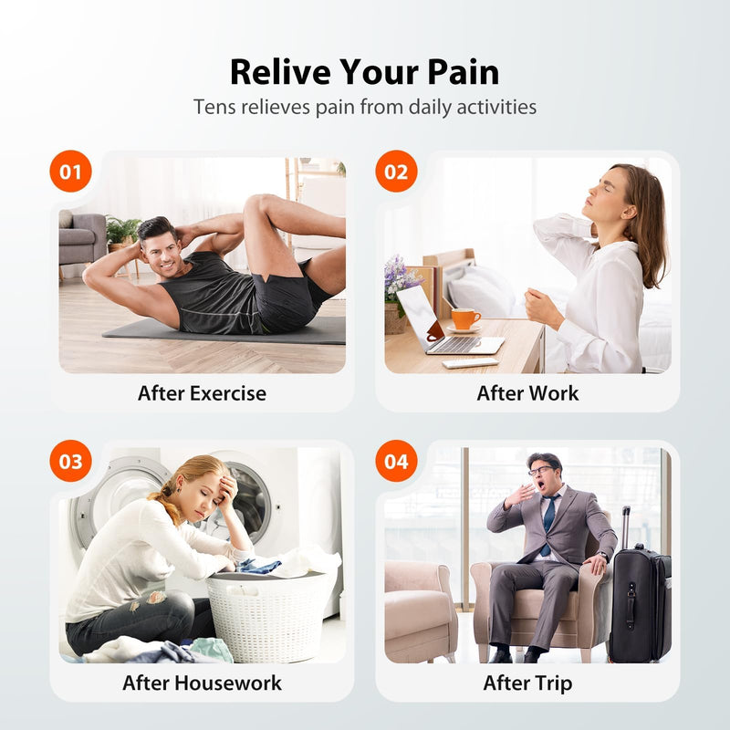 iHealth Dual-Channel TENS Unit Muscle Stimulator, Customizable Pain Relief for Back, Shoulder, Neck, Sciatica and More - 24 Modes, 15 Intensities, 90-Hour Battery Life, Multi-Size Electrode Pads