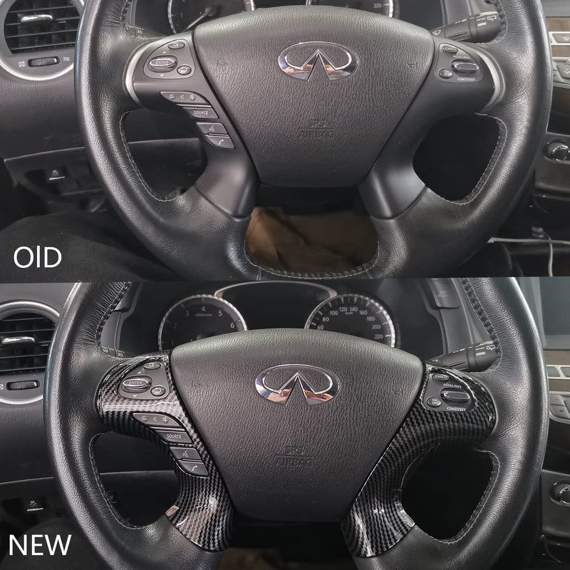 for Infiniti QX60 JX35 Carbon Fiber Steering Wheel Cover Trim Accessories for 2011-2020 Infiniti QX60 JX35