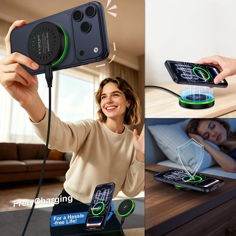 for Magsafe Charger Samsung S26 Magnetic Charger Wireless Fast Charging Pad | 25W Magnet Wireless Charger and 30W Adapter Fast Chaging for Samsung Galaxy Z Flip8 7 Fold 8 Ultra S26 Plus S25 FE S25 Ultra Black-W