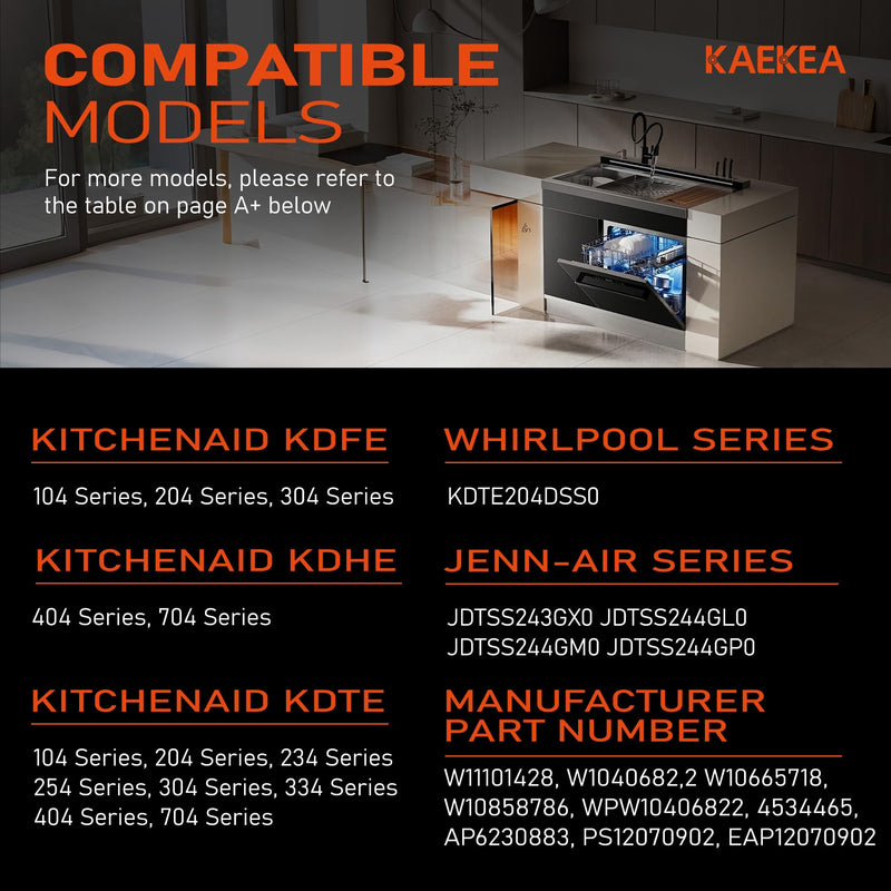 W11101428 Dishwasher Lower Spray Arm Compatible with KitchenAid Jenn-Air Whirlpool Series Replacement Parts W10406822 W10665718 W10858786 WPW10406822 4534465 AP6230883 PS12070902 EAP12070902