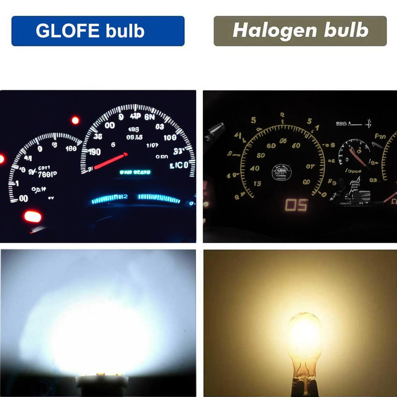 T10 194 168 Dash Instrument White LED Light Bulbs Bright Panel Gauge Cluster Dashboard LED Light Bulbs 10Pcs/Set (White)