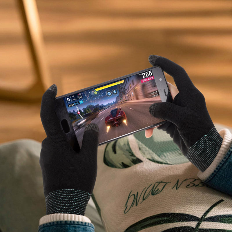 2 Pairs Gaming Finger Sleeves | Anti-Sweat Graphene Touchscreen Gloves for Mobile Sweaty Hands Gamer Streamer
