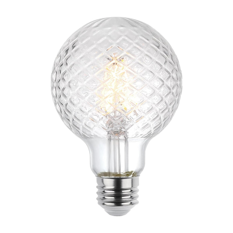 Westinghouse 5268020 5.5 Watt (40 Watt Equivalent) Cut Glass G25 Dimmable Clear Filament LED Light Bulb, Medium Base, 6 Pack 6 Count (6 Packs of 1)