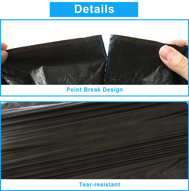 Car Trash Bag, [PE]Mini Trash Bags for Car, Mini Garbage Bags for Car Trash Can with Tear-Resistant Black Discreet Design Perfect Waste Disposal for Home Office On-The-Go Travel 3Roll-Black