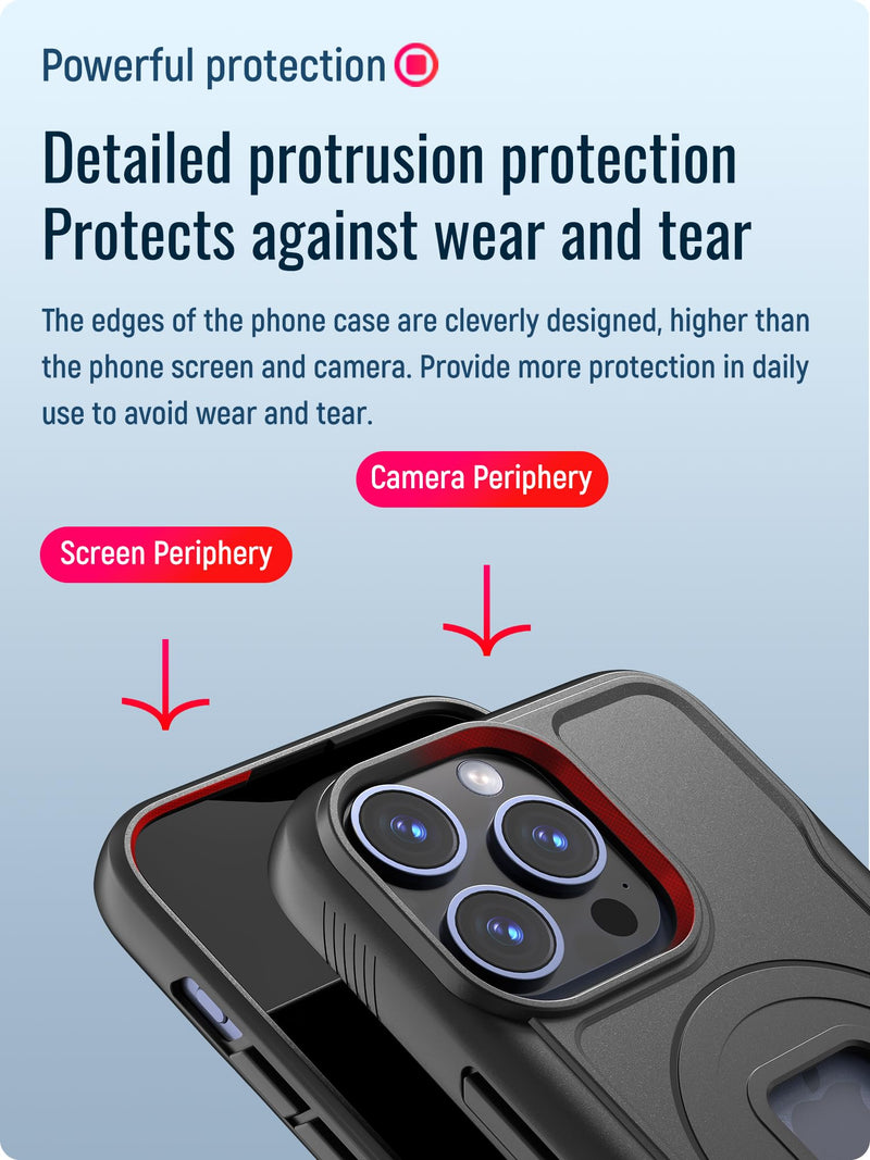 sincetop Series Q [ Quad ] Bike Stem Phone Mount + Magnetic Case Compatible with iPhone 15 Pro Max