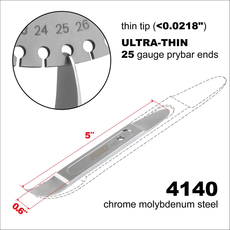 Metal Skin Wedge Tool Mini Pocket EDC (Curved & Straight) Patented - Popularly Used in The Aviation/Automotive Industry Curved & Straight (Mini)