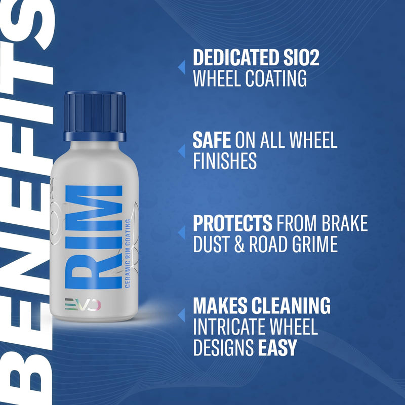 Gyeon Rim EVO 30ml - Ceramic Coating Kit for Wheels - Brake Dust and Road Contaminant Repellent - High Heat Resistant Ceramic Coating for Wheels