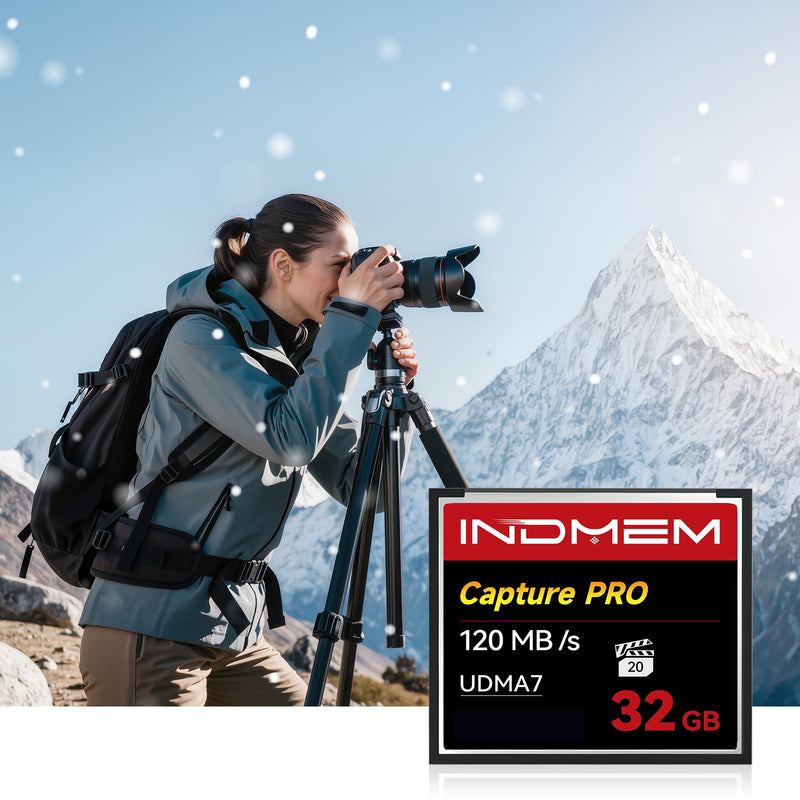 CF Card 32GB Memory Card High Speed UDMA Camera Cards (Black-32GB) | Designed for Photographers & Videographers Black-32GB