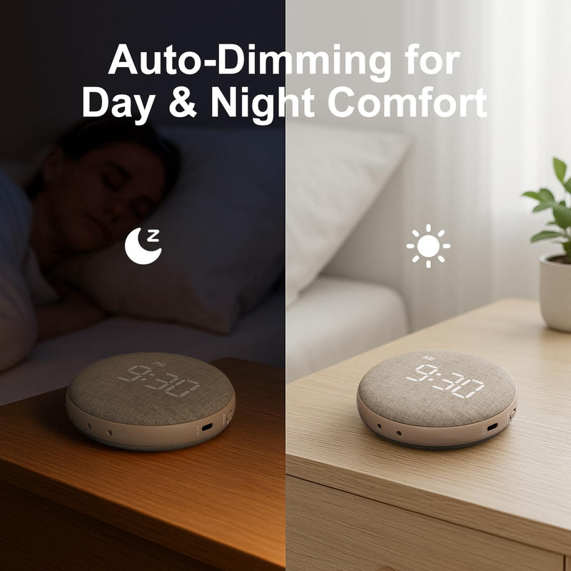 REACHER Travel Vibrating Alarm Clock for Heavy Sleepers Adults, Silent, Dual Alarm Clock, Compact Under Pillow Bed Shaker, Rechargeable Battery Operated, Small, Portable
