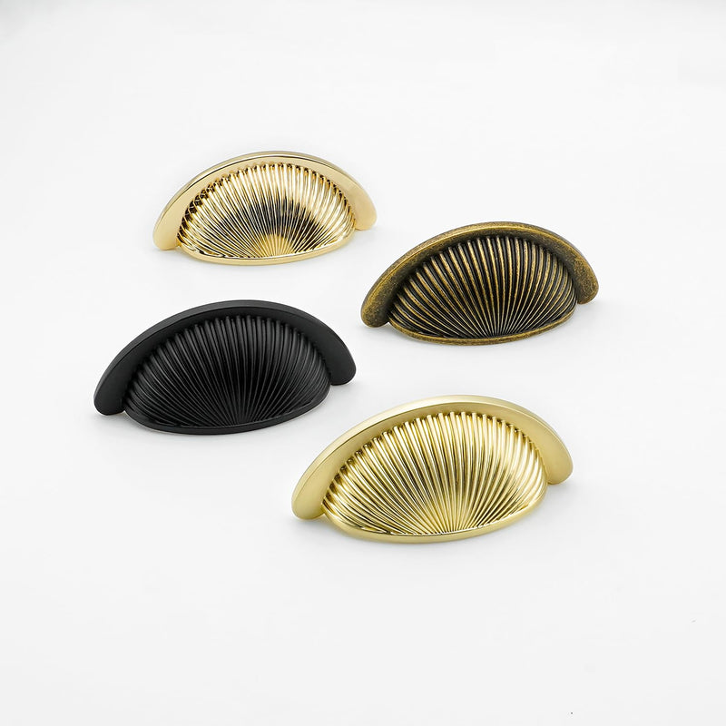10 Pack Matte Black Bin Cup Drawer Pulls 2.5 Inch(64mm) Hole Center Zinc Alloy Cabinet Handles Dresser Kitchen Cupboard Bathroom Furniture Hardware 10 Pack