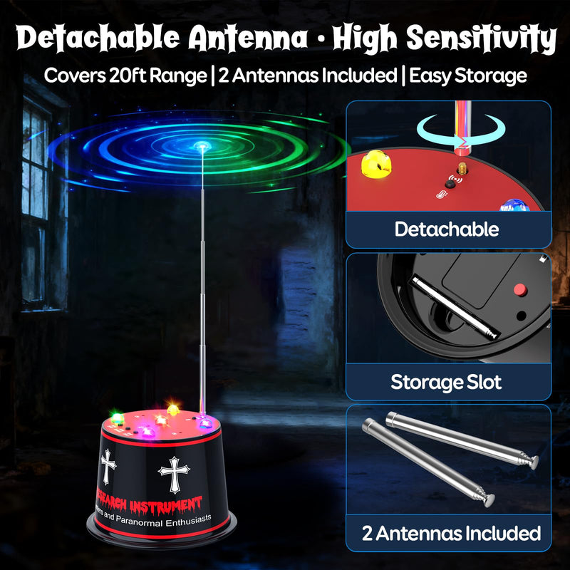 Advanced Ghost Hunting EMF Detector – Enhanced Magnetic Field Amplifier, ±1°C ATDD Temperature Tracking, Auto Calibration, 5-Level Sensitivity, 9V Battery Included 3.35 inch Height