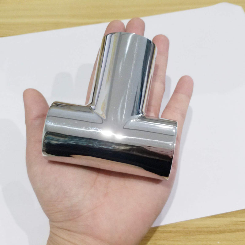 NRC&XRC Marine Grade 316 Stainless Steel Polished Boat Yacht Deck Hand Tee for 7/8",1INCH,1-1/5INCH,1-1/4INPipe FOR 1-1/5" PIPE