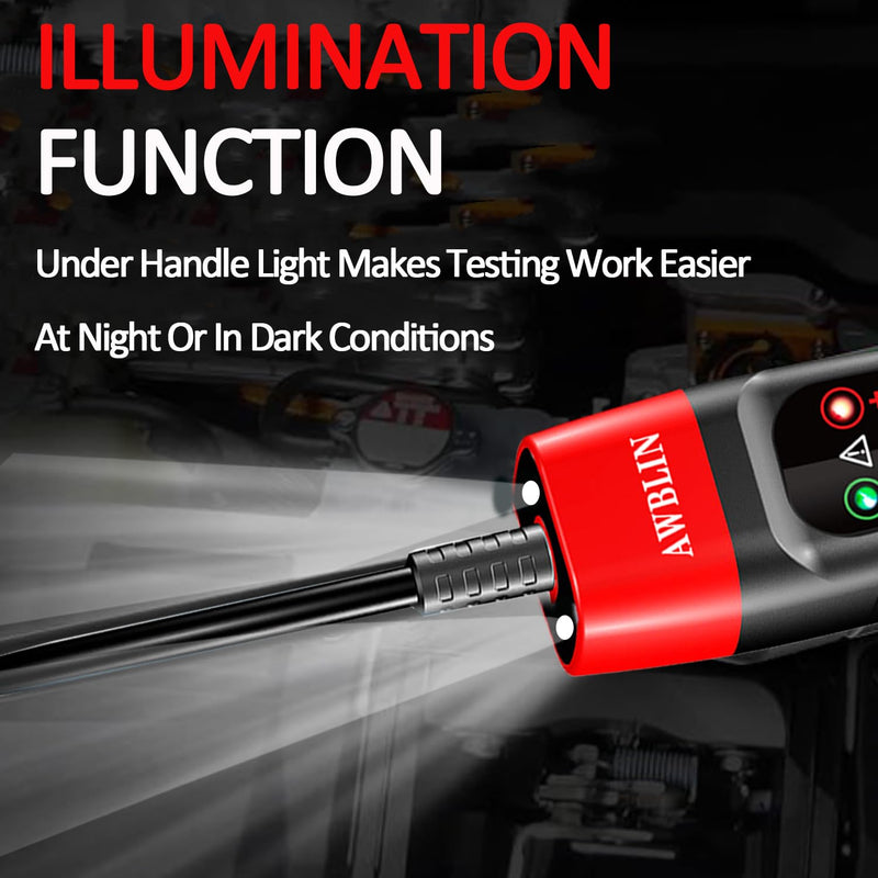  [AUSTRALIA] - 4-75V DC Automotive Test Light with Buzzer Sound, LCD Digital Light Tester with Voltmeter, Heavy Duty Circuit Tester with Illumination, Fuse Voltage Tester Auto Electrical Tool