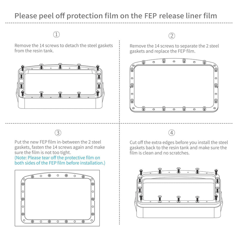ELEGOO 5PCS FEP Release Film for Mars 4 & Mars 5 & Mars 5 Ultra Resin 3D Printer with 95% Light Transmittance, 206 * 146mm, 0.15mm Thickness Mars 4/5/5 Ultra-5PCS