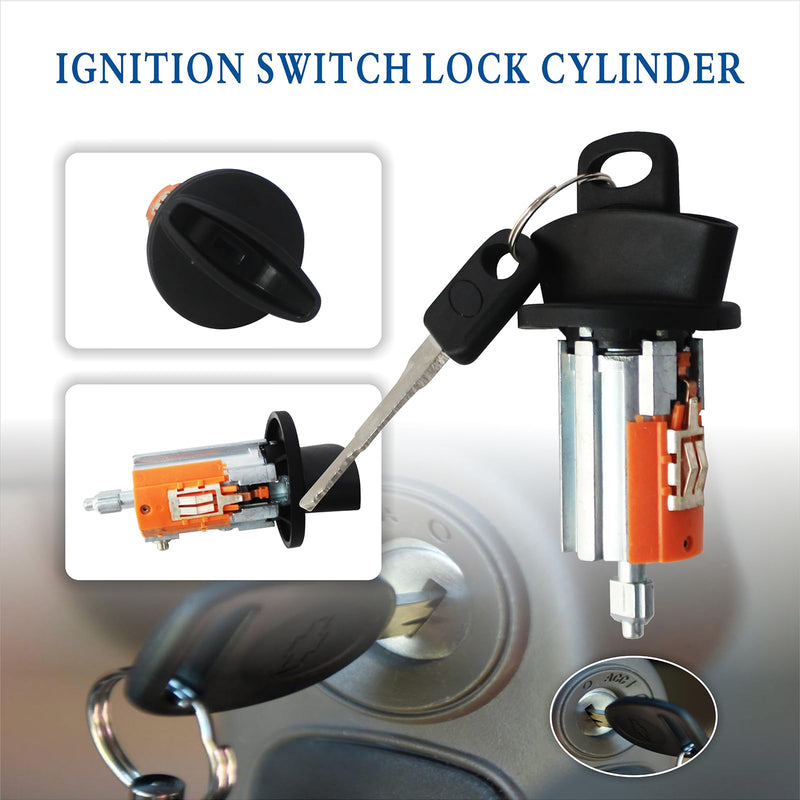 Ignition Switch Lock Cylinder&Keys W/ 4 Door Lock Cylinder, Compatible with Ford Econoline/E150/E250/E350 Van 1997-2020, Replace# LC6177, 703369, 597638