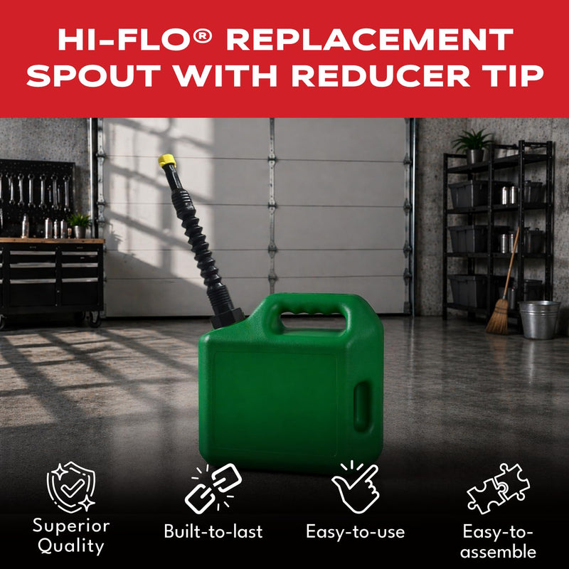 EZ-POUR HI-FLO Spout with Reducer Tip & Vent Kit (2 Pack) | Fits 1-3/4" Openings | Compatible With All EZ-POUR Adapters | Reducer Fits Older Tanks, Water Jugs, and Industrial Containers | Replacement Spout Kit (60060AZ)