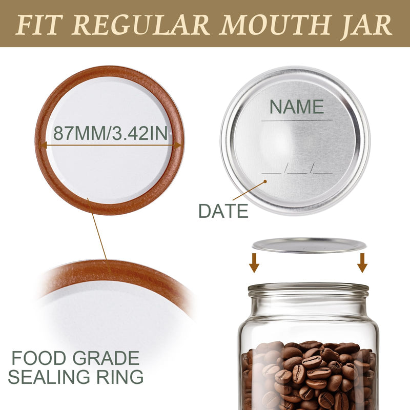 100 PCS Canning Lids Wide Mouth,3.42in Mouth Mason Jar Lids,Ball Jar with Lids with Leak proof Airtight Seal Rust Proof Split,Wide Mouth Mason Jars Food Grade,Canning Food 87MM Wide Mouth - 100Pcs