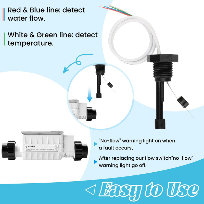 Flow Switch for IntelliChlor Ic40 Replacement Number 520736，for Intellichlor IC40, IC20, IC15, IC60 Four-Wire Connection Salt Chlorinator Generator Cell