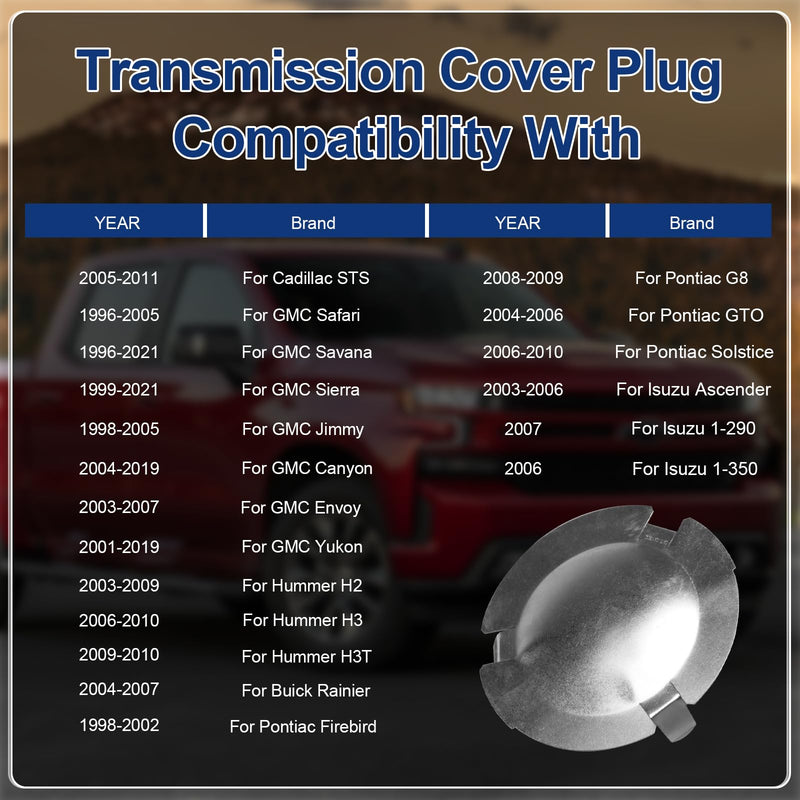 24205900 Transmission Bell Housing Inspection Cover, 62MM Transmission Cap with 3 Tabs, Automatic Transmission Torque Converter Housing Plug for Chevrolet,for GM,for GMC,for Buick,for Cadillac 2 Pack