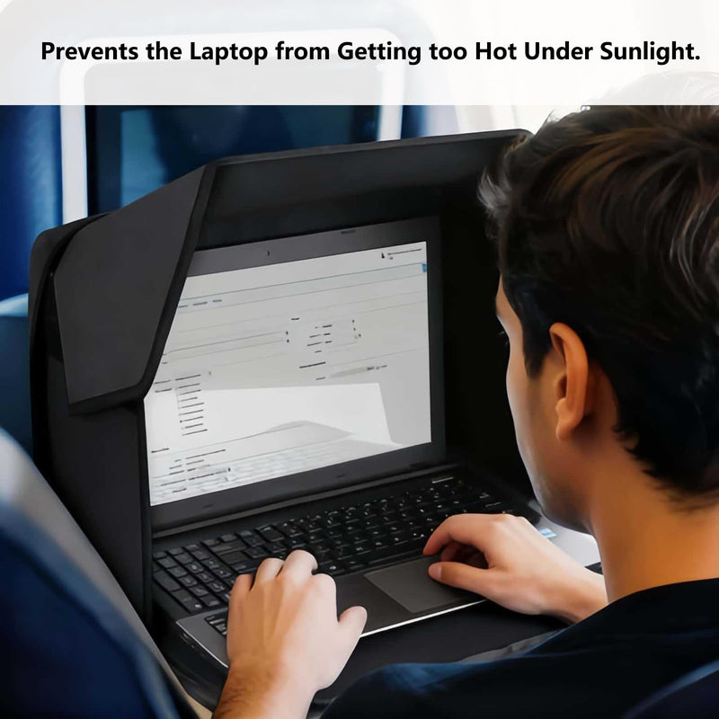Rlozftel Laptop Sun Shade, Universal Foldable Laptop Tent Fits 12-14 inch Laptop, Computer Sun Shade Hood for Working Outside Outdoor, Travel, Beach, Protects Privacy 12-14inch