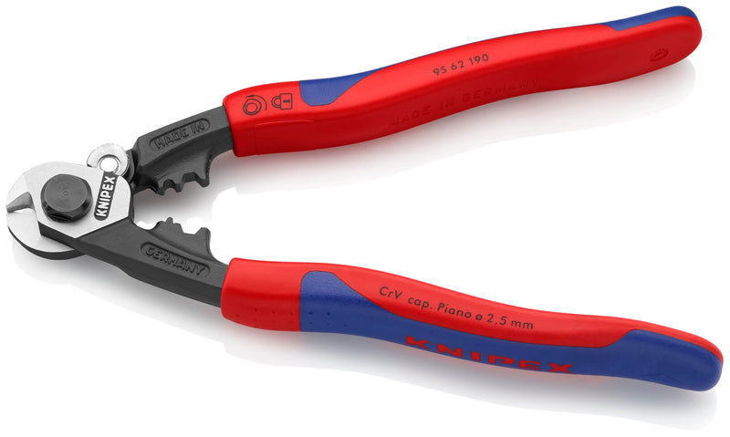 KNIPEX Tools - Wire Rope Cutters, Multi-Component (9562190), 7 1/4-Inch, Comfort Grip