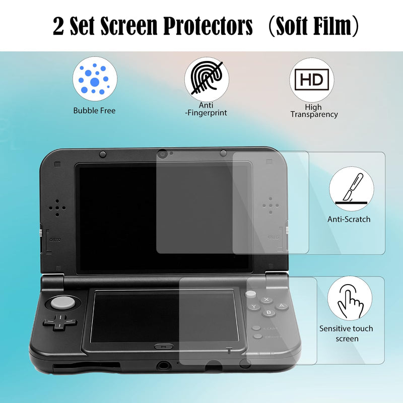 JDGPOKOO 5 in 1 Accessories Kit for New Nintendo 3DS XL/LL 2015, Carrying Case for New 3DS XL/LL, Hand Grip, 2 Set Screen Protectors and Charging Cable Compatible with Nintendo New 3DS‌ XL/LL ONLY