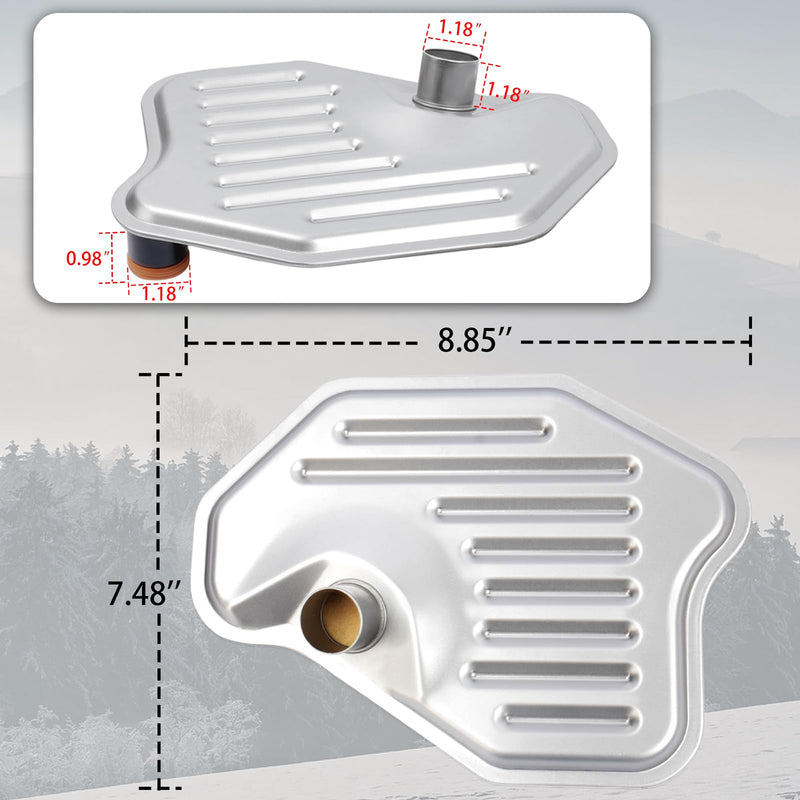 4R70W 4R75W 4R75E Transmission Filter with Gasket Kits Compatible with 1994-2010 F-150, 1996-2004 M-ustang, 1997-2006 E-xpedition, Replaces OE# FT105, F6AZ7A098A, 58955