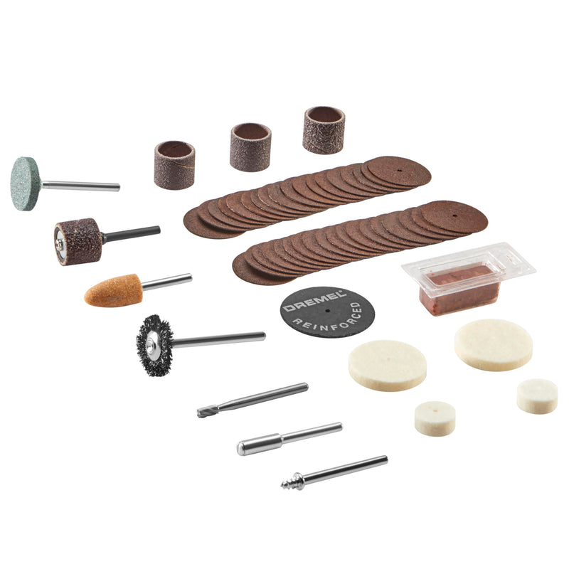 Dremel 730-01 All-Purpose Rotary Tool Accessories Kit - 52 Piece Assorted Set- Includes a Carving Bit, Sanding Drums, Grinding Stones, Cutting Discs, and a Storage Case (Pack of 2) Pack of 2 Industrial