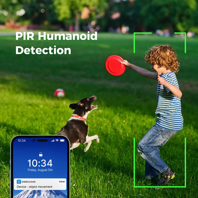 Hiseeu Solar Security Camera Outdoor, 4MP Wireless WiFi Camera, PTZ 360° View, PIR Motion Detection, Color Night Vision, IP66, 2-Way Audio, Compatible with Alexa WTD403us